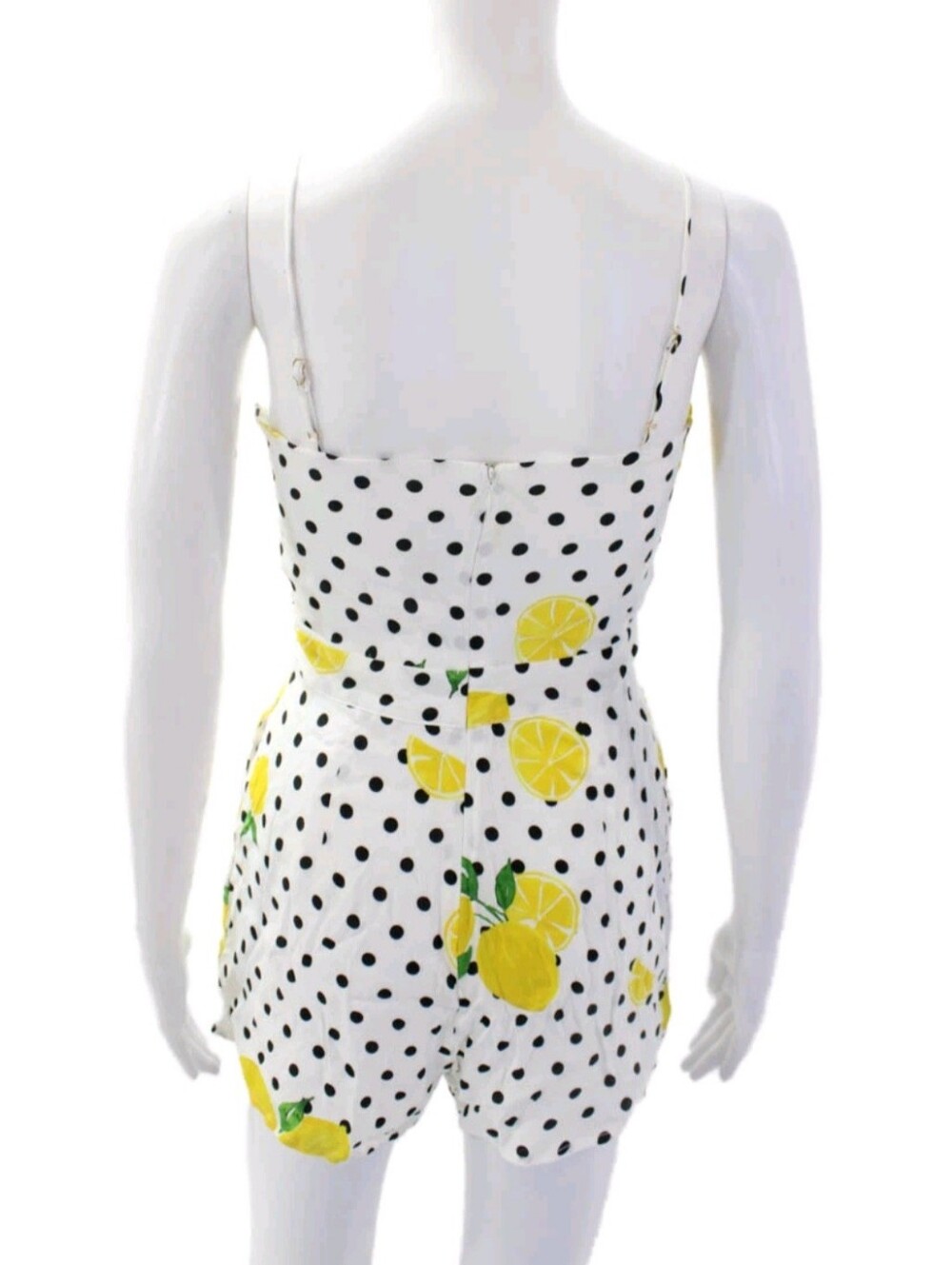 Lovers + Friends Size XXS James Romper In Lemon Polka Dot - Picture 3 of 7